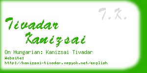 tivadar kanizsai business card